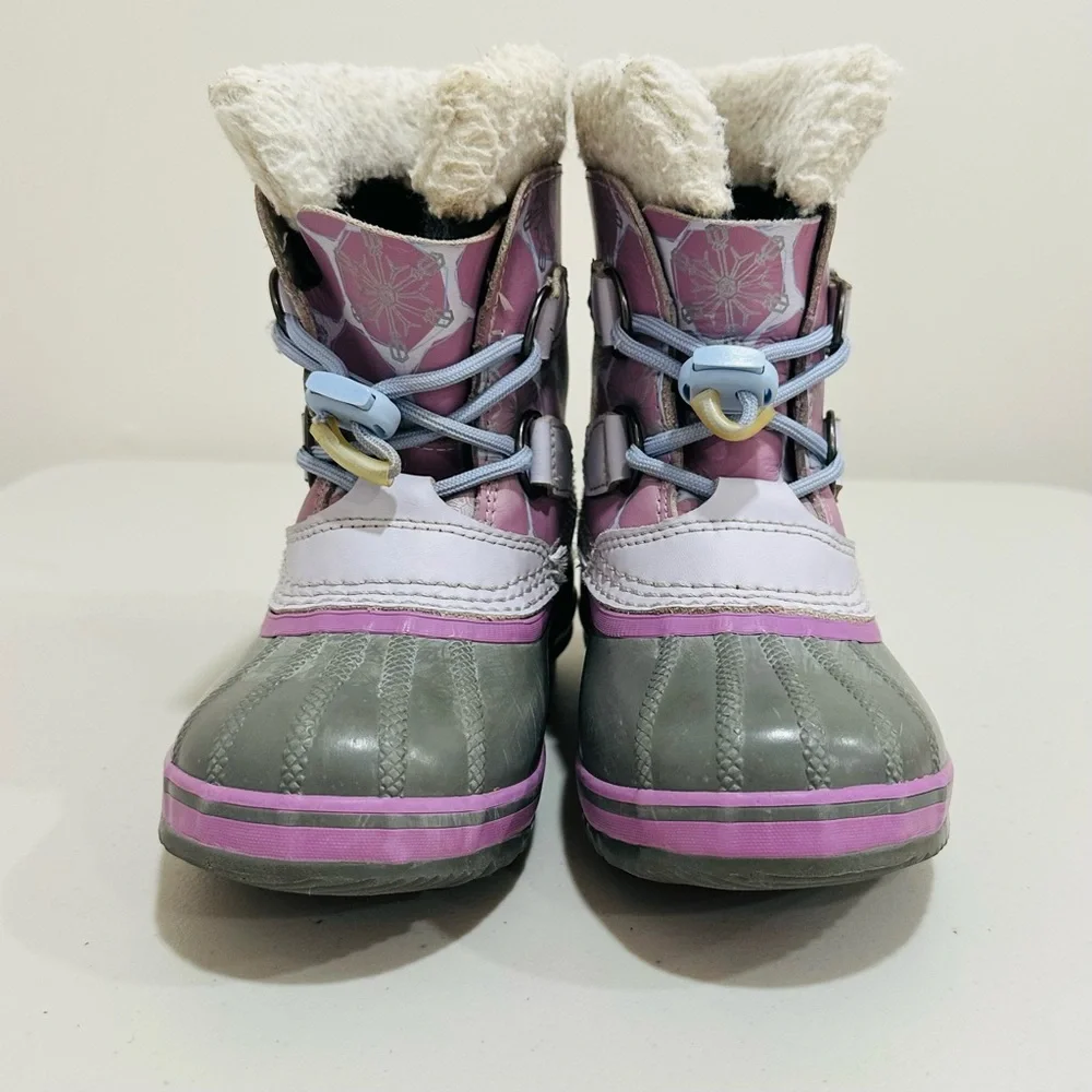 Sorel Yoot Pac Youth Lavender Waterproof Faux Fur Lined Girl‎ Boots. Size 12